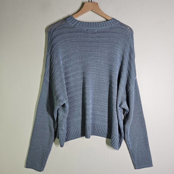 NEW 525 America Loose‎ Knit Dolman Sleeve Pullover Sweater M Dusty Blue NWT - Picture 6 of 6